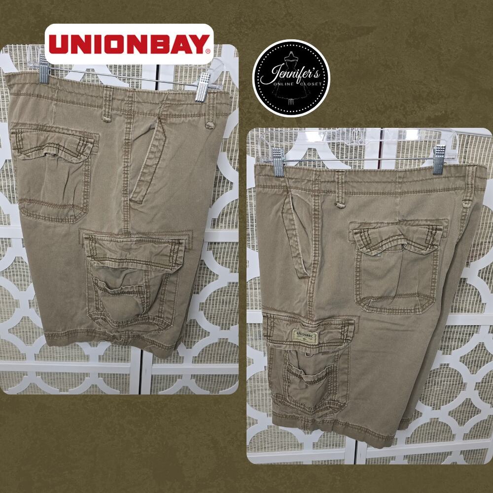 Unionbay Men's Tan Utility Pockets Cargo Shorts Size 40